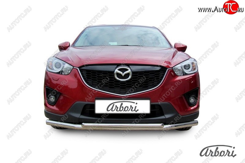 15 182 р. Защита переднего бампера Arbori (нержавейка, 2 трубы d57 и 42 mm) Mazda CX-5 KE дорестайлинг (2011-2014)  с доставкой в г. Нижний Новгород