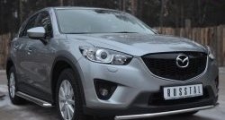 11 449 р. Одинарная защита переднего бампера диаметром 42 мм SLITKOFF Mazda CX-5 KE дорестайлинг (2011-2014)  с доставкой в г. Нижний Новгород. Увеличить фотографию 4