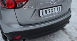 12 799 р. Защита заднего бампера (Ø63 мм уголки, нержавейка) SLITKOFF  Mazda CX-5  KE (2011-2017) дорестайлинг, рестайлинг  с доставкой в г. Нижний Новгород. Увеличить фотографию 2