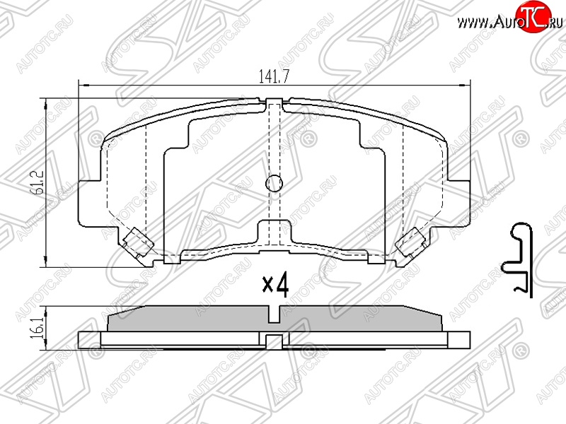 1 399 р. Колодки тормозные SAT (передние)  Mazda CX-5  KE (2011-2017) дорестайлинг, рестайлинг  с доставкой в г. Нижний Новгород