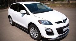 14 849 р. Защита порогов из круглой трубы диаметром 63 мм Russtal Mazda CX-7 ER рестайлинг (2010-2012) (Защита порогов с со скосами на торцах (вариант 1))  с доставкой в г. Нижний Новгород. Увеличить фотографию 6