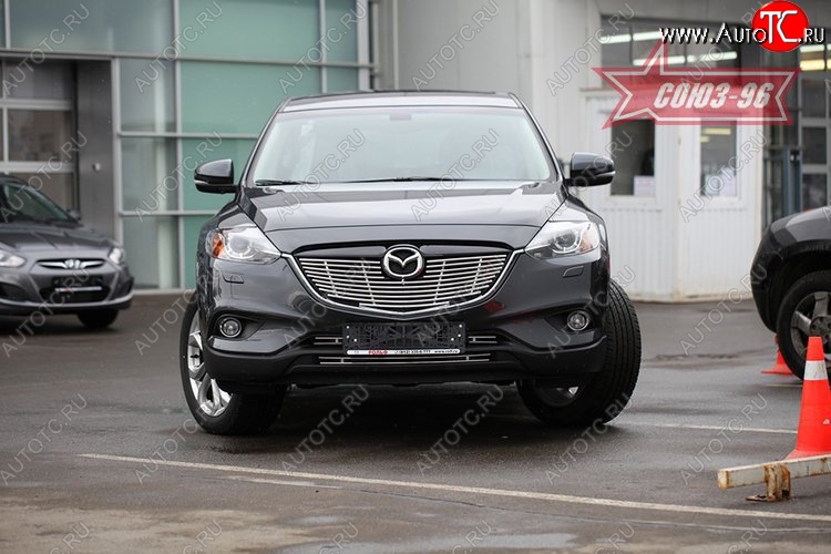 8 504 р. Декоративный элемент решетки радиатора Souz-96 (d10) Mazda CX-9 TB дорестайлинг (2007-2009)  с доставкой в г. Нижний Новгород