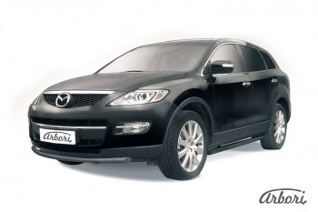 Защита переднего бампера Arbori (черная, 1 труба d57 mm). Mazda CX-9 TB дорестайлинг (2007-2009)