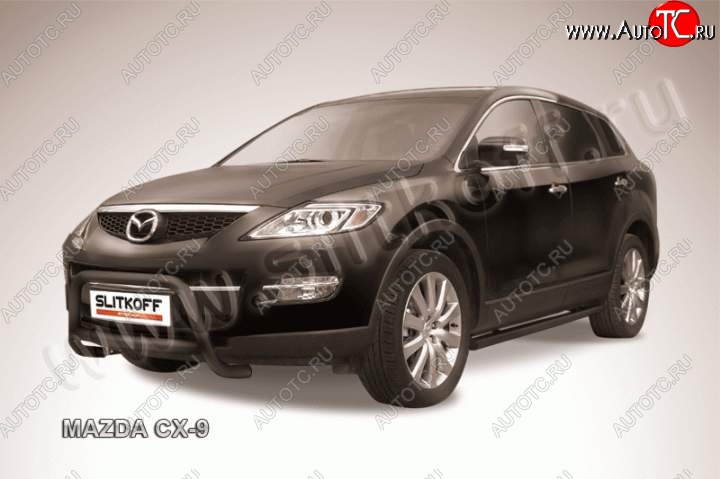 23 849 р. Кенгурятник d57 низкий Slitkoff Mazda CX-9 TB дорестайлинг (2007-2009) (Цвет: серебристый)  с доставкой в г. Нижний Новгород