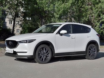 20 999 р. Защита переднего бампера (Ø42 мм, нержавейка) SLITKOFF Mazda CX-5 KF (2016-2025)  с доставкой в г. Нижний Новгород. Увеличить фотографию 3