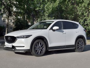 13 999 р. Защита переднего бампера (2 трубыØ63 и 42 мм, нержавейка) Russtal Mazda CX-5 KF (2016-2024)  с доставкой в г. Нижний Новгород. Увеличить фотографию 2