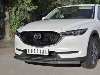 13 999 р. Защита переднего бампера (2 трубыØ63 и 42 мм, нержавейка) Russtal Mazda CX-5 KF (2016-2024)  с доставкой в г. Нижний Новгород. Увеличить фотографию 3