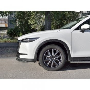 Защита переднего бампера (2 трубыØ63 и 42 мм, нержавейка) Russtal Mazda CX-5 KF (2016-2024)