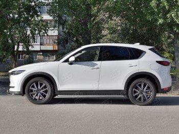 21 699 р. Широкая защита порогов с трубой диаметром 42 мм SLITKOFF v1  Mazda CX-5  KF (2016-2025)  с доставкой в г. Нижний Новгород. Увеличить фотографию 3