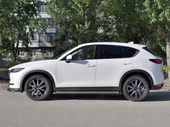 Защита порогов из круглой трубы диаметром 63 мм Russtal v1 Mazda CX-5 KF (2016-2024)