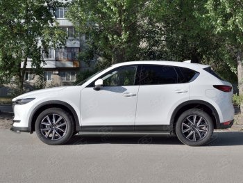 16 549 р. Защита порогов из круглой трубы диаметром 63 мм SLITKOFF v2  Mazda CX-5  KF (2016-2024)  с доставкой в г. Нижний Новгород. Увеличить фотографию 3