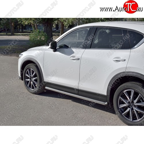 17 299 р. Защита порогов из круглой трубы диаметром 63 мм Russtal v3 Mazda CX-5 KF (2016-2024)  с доставкой в г. Нижний Новгород