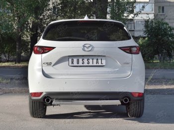 14 999 р. Защита заднего бампера (Ø75x42 мм, нержавейка) Russtal Mazda CX-5 KF (2016-2025)  с доставкой в г. Нижний Новгород. Увеличить фотографию 2