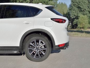 14 999 р. Защита заднего бампера (Ø75x42 мм, нержавейка) Russtal Mazda CX-5 KF (2016-2025)  с доставкой в г. Нижний Новгород. Увеличить фотографию 3