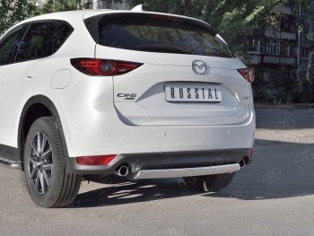 14 999 р. Защита заднего бампера (Ø75x42 мм, нержавейка) Russtal Mazda CX-5 KF (2016-2025)  с доставкой в г. Нижний Новгород. Увеличить фотографию 4