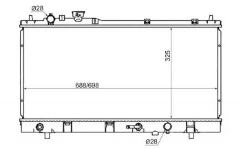 Радиатор двигателя SAT (пластинчатый, МКПП/АКПП) Mazda 323/Familia седан BJ дорестайлинг (1998-2000)