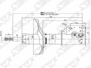 2 699 р. Левый амортизатор передний SAT Mazda 323/Familia седан BJ дорестайлинг (1998-2000)  с доставкой в г. Нижний Новгород. Увеличить фотографию 1