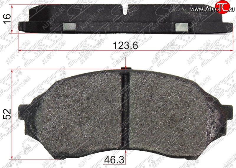 1 239 р. Колодки тормозные SAT (передние)  Mazda 323/Familia  седан (1998-2004) BJ дорестайлинг, BJ рестайлинг  с доставкой в г. Нижний Новгород