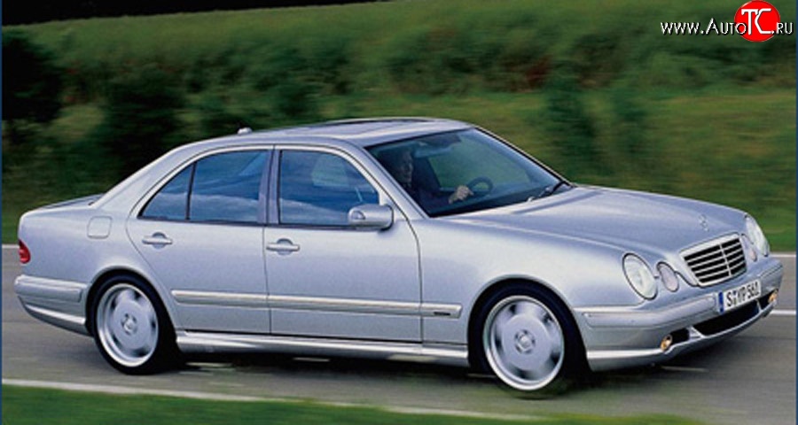 8 149 р. Пороги накладки AMG E55 Mercedes-Benz E-Class W210 дорестайлинг седан (1996-1999) (Неокрашенные)  с доставкой в г. Нижний Новгород