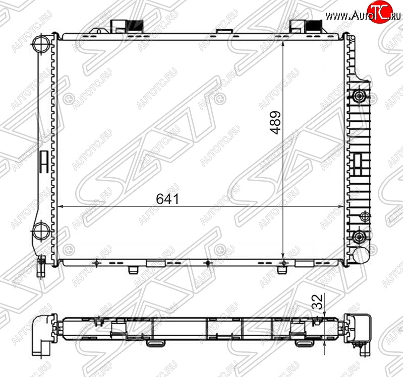 10 949 р. Радиатор двигателя SAT (пластинчатый, 2.8/3.2, АКПП) Mercedes-Benz E-Class W210 дорестайлинг седан (1996-1999)  с доставкой в г. Нижний Новгород