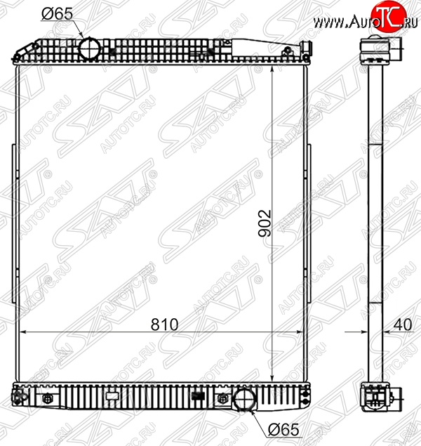 27 799 р. Радиатор двигателя (пластинчатый, МКПП/АКПП) SAT  Mercedes-Benz Actros (1995-2024)  с доставкой в г. Нижний Новгород