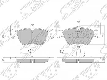 Колодки тормозные передние SAT Mercedes-Benz C-Class W202 дорестайлинг седан (1993-1997)