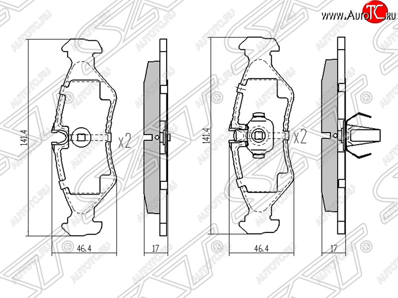 929 р. Колодки тормозные задние SAT Mercedes-Benz Sprinter W901 (1995-2000)  с доставкой в г. Нижний Новгород