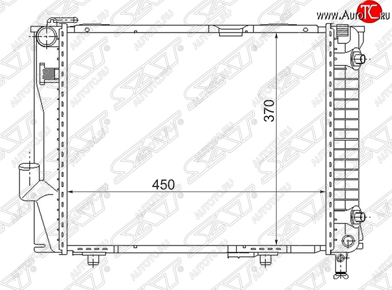 8 349 р. Радиатор двигателя SAT (пластинчатый, 2.6/2.8/3.0/3.2/3.6AMG, МКПП/АКПП)  Mercedes-Benz E-Class ( W124,  S124) (1984-1996) седан дорестайлинг, универсал рестайлинг  с доставкой в г. Нижний Новгород