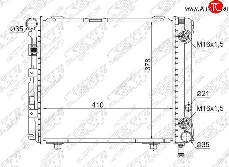 7 699 р. Радиатор двигателя SAT (пластинчатый, 2.2, МКПП/АКПП)  Mercedes-Benz E-Class ( W124,  S124) (1984-1996) седан дорестайлинг, универсал рестайлинг  с доставкой в г. Нижний Новгород