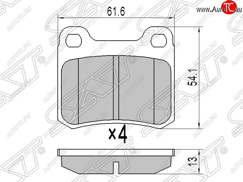 649 р. Колодки тормозные задние SAT Mercedes-Benz E-Class S124 универсал рестайлинг (1993-1996)  с доставкой в г. Нижний Новгород