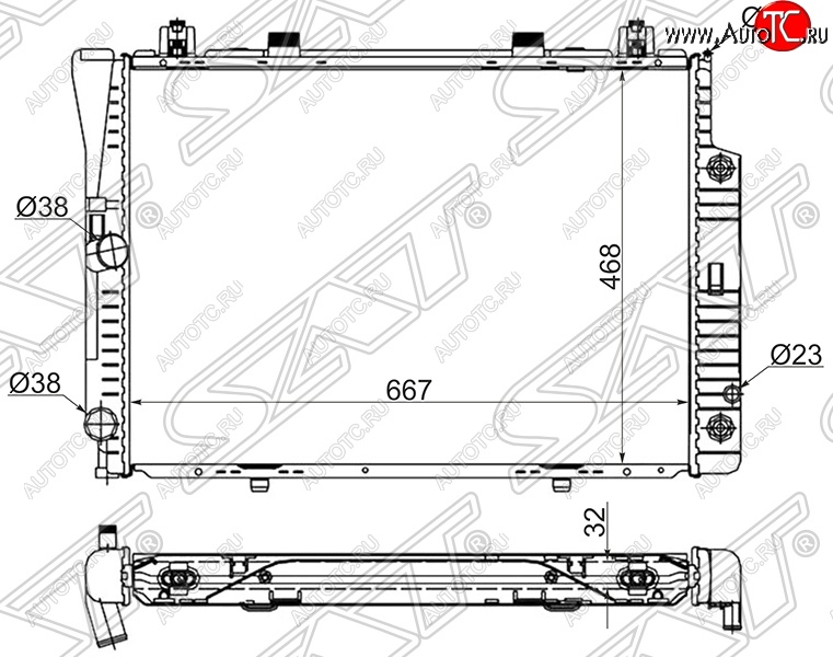 10 999 р. Радиатор двигателя SAT (пластинчатый, 2.8/3.0/3.2, МКПП/АКПП)  Mercedes-Benz S class  W140 (1991-1998) Седан  с доставкой в г. Нижний Новгород