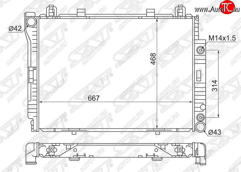 11 399 р. Радиатор двигателя SAT (пластинчатый, 3.0TD/3.5TD, МКПП/АКПП)  Mercedes-Benz S class  W140 (1991-1998) Седан  с доставкой в г. Нижний Новгород