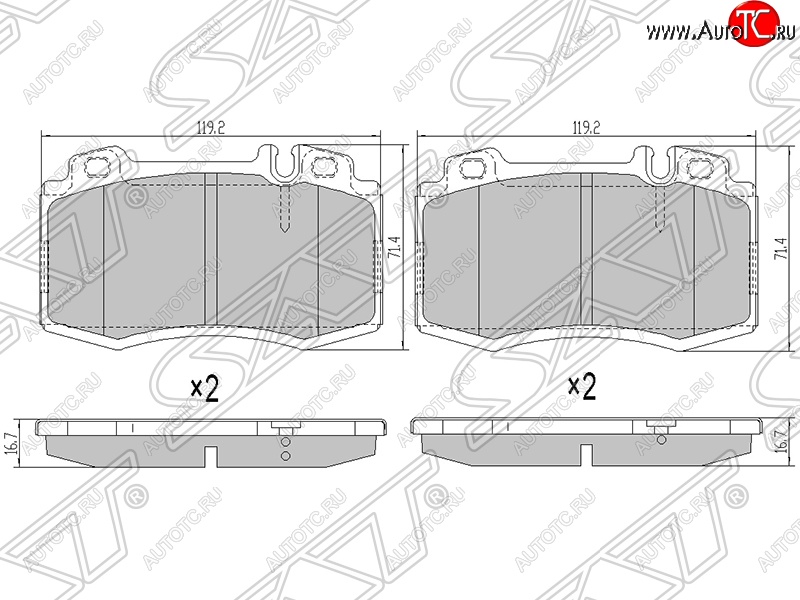 1 439 р. Колодки тормозные SAT (передние)  Mercedes-Benz ML class  W163 (1997-2001) дорестайлинг  с доставкой в г. Нижний Новгород