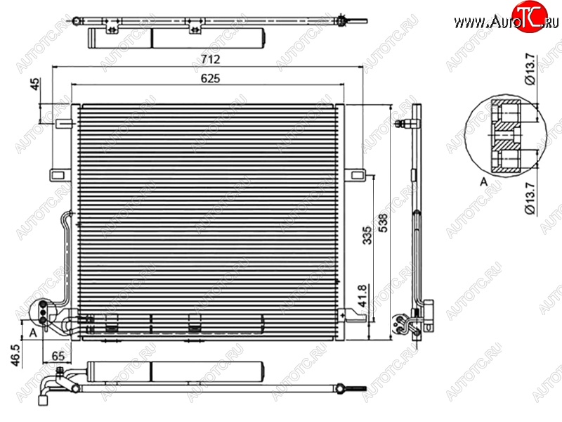 7 599 р. Радиатор кондиционера SAT  Mercedes-Benz ML class  W164 (2005-2011) дорестайлинг, рестайлинг  с доставкой в г. Нижний Новгород