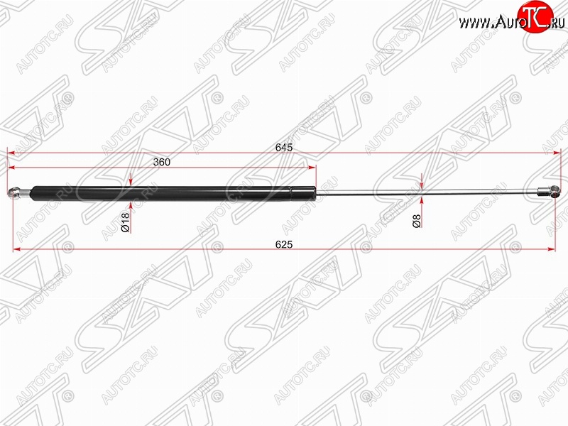 599 р. Упор крышки багажника SAT (газовый, LH=RH)  Mercedes-Benz ML class  W166 (2011-2015)  с доставкой в г. Нижний Новгород