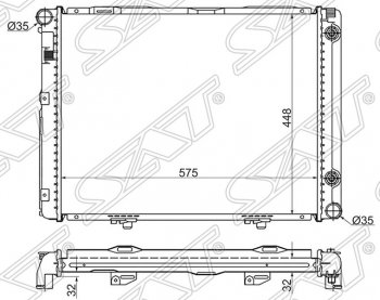Радиатор двигателя (пластинчатый, 2.3, АКПП) SAT Mercedes-Benz C-Class W201 седан (1982-1992)