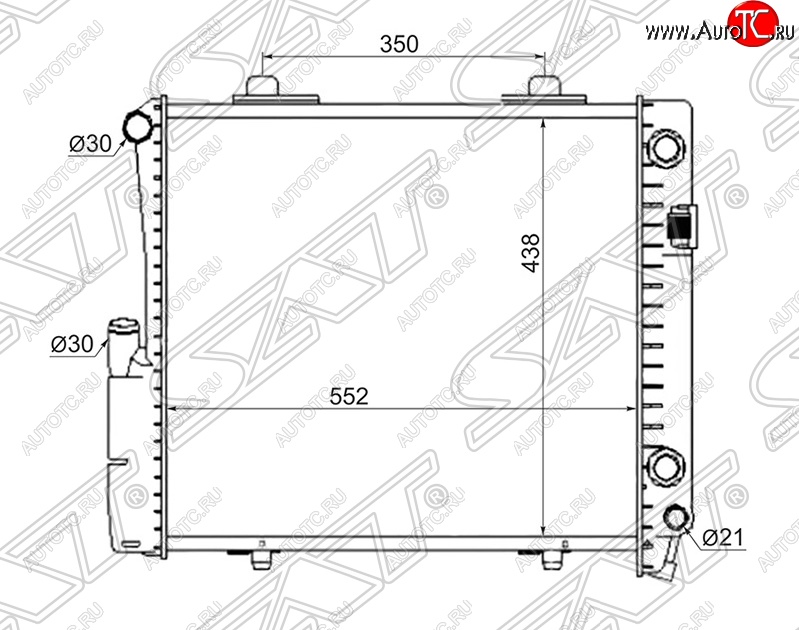 10 249 р. Радиатор двигателя (пластинчатый, 2.6/3.2, МКПП/АКПП) SAT Mercedes-Benz C-Class W201 седан (1982-1992)  с доставкой в г. Нижний Новгород