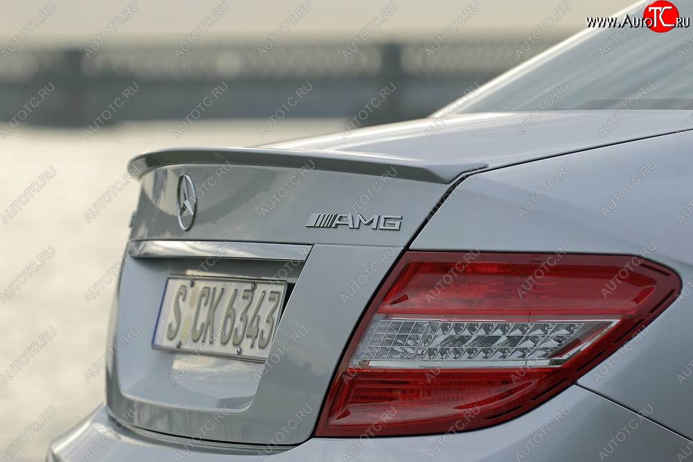 3 499 р. Спойлер багажника AMG Mercedes-Benz C-Class W204 дорестайлинг седан (2007-2011) (Неокрашенный)  с доставкой в г. Нижний Новгород