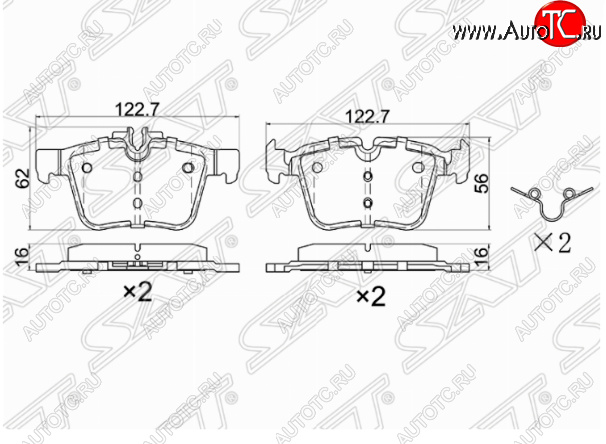 1 069 р. Комплект задних тормозных колодок SAT  Mercedes-Benz C-Class  W205 (2015-2018) дорестайлинг седан  с доставкой в г. Нижний Новгород