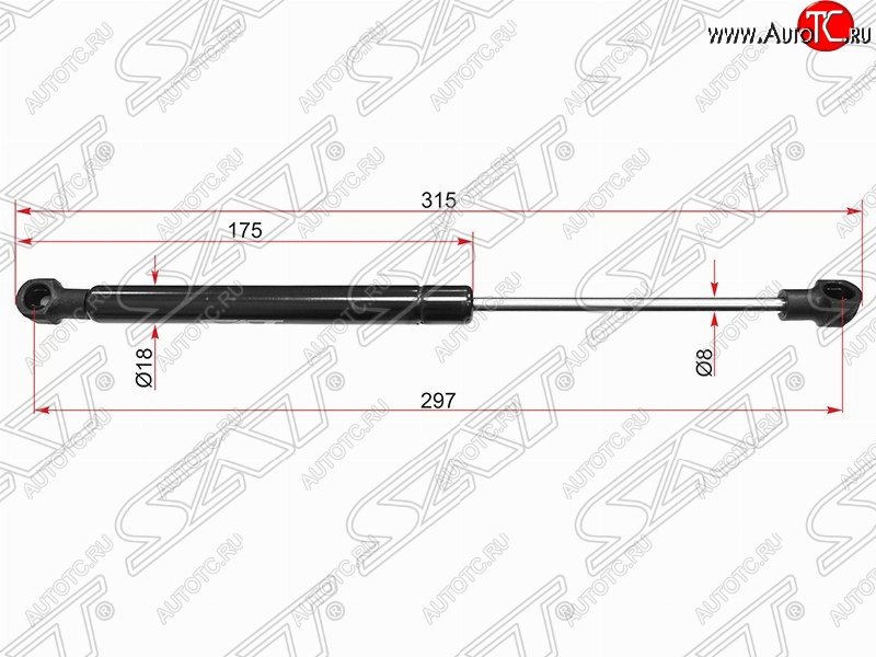 399 р. Упор крышки багажника SAT (газовый)  Mercedes-Benz S class  W221 (2006-2013)  с доставкой в г. Нижний Новгород