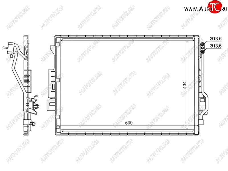 8 099 р. Радиатор кондиционера SAT  Mercedes-Benz S class  W221 (2006-2013)  с доставкой в г. Нижний Новгород