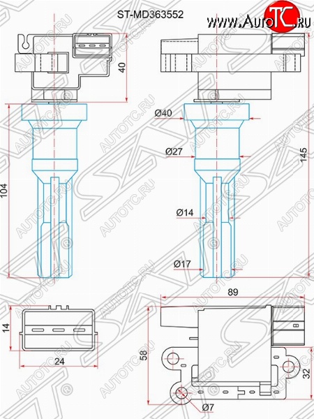 1 359 р. Катушка зажигания SAT  Mitsubishi Airtek - Outlander  CU  с доставкой в г. Нижний Новгород