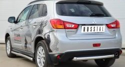 12 499 р. Одинарная защита заднего бампера из трубы диаметром 63 мм SLITKOFF Mitsubishi ASX 1-ый рестайлинг (2013-2016)  с доставкой в г. Нижний Новгород. Увеличить фотографию 4