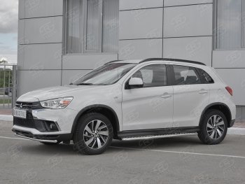 18 999 р. Защита переднего бампера (Ø42 мм, нержавейка) SLITKOFF  Mitsubishi ASX (2017-2020) 2-ой рестайлинг  с доставкой в г. Нижний Новгород. Увеличить фотографию 2