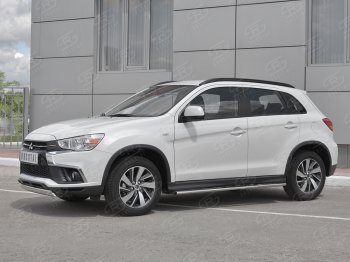 10 349 р. Защита переднего бампера (Ø75x42 мм, нержавейка) Russtal Mitsubishi ASX 2-ой рестайлинг (2017-2020)  с доставкой в г. Нижний Новгород. Увеличить фотографию 2