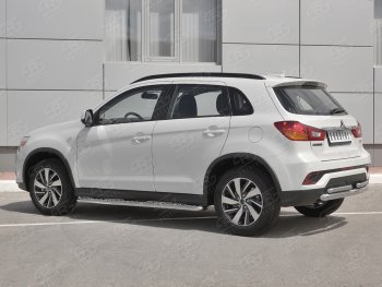 14 499 р. Защита заднего бампера (Ø63/2 по 42 мм, нержавейка) SLITKOFF  Mitsubishi ASX (2017-2020) 2-ой рестайлинг  с доставкой в г. Нижний Новгород. Увеличить фотографию 2