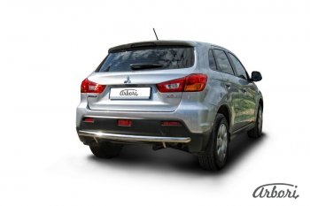 12 149 р. Защита заднего бампера Arbori (нержавейка, 1 труба d57 mm). Mitsubishi ASX дорестайлинг (2010-2012)  с доставкой в г. Нижний Новгород. Увеличить фотографию 2