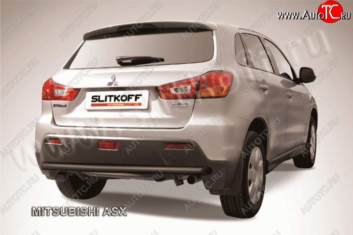 7 449 р. Защита заднего бампера из трубы d57 Slitkoff Mitsubishi ASX дорестайлинг (2010-2012) (Цвет: серебристый)  с доставкой в г. Нижний Новгород