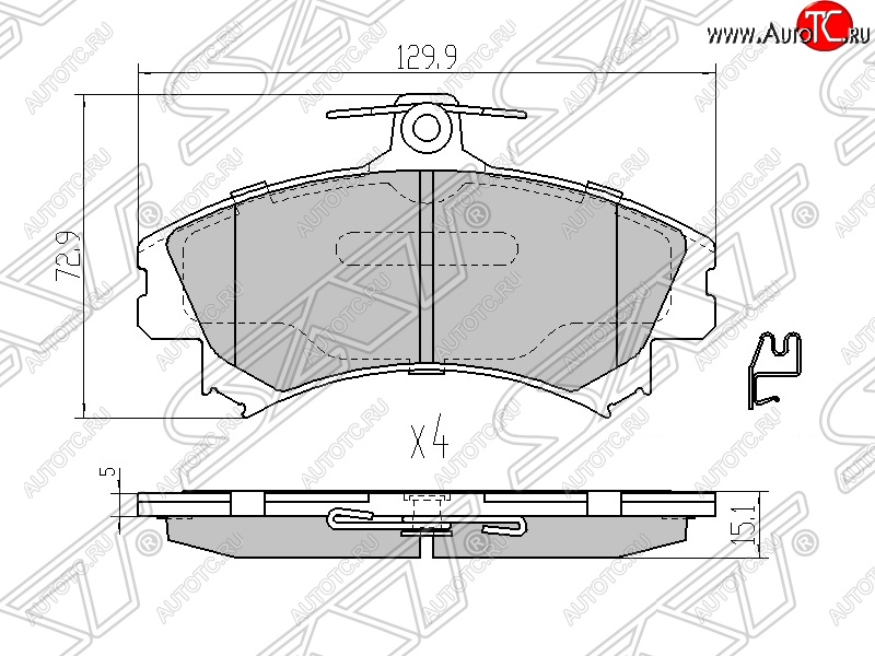 1 289 р. Колодки тормозные SAT (передние)  Mitsubishi Carisma - Colt ( Z20, Z30 хэтчбэк 3 дв.,  Z30)  с доставкой в г. Нижний Новгород