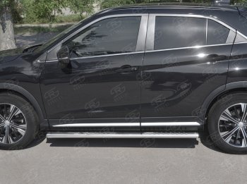 29 699 р. Пороги труба 120х60 овал с проступью Russtal Mitsubishi Eclipse Cross GK дорестайлинг (2017-2021)  с доставкой в г. Нижний Новгород. Увеличить фотографию 2